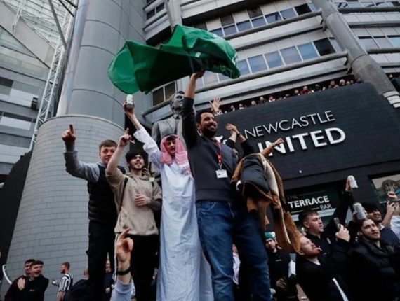 Newcastle United Fans Celebrating